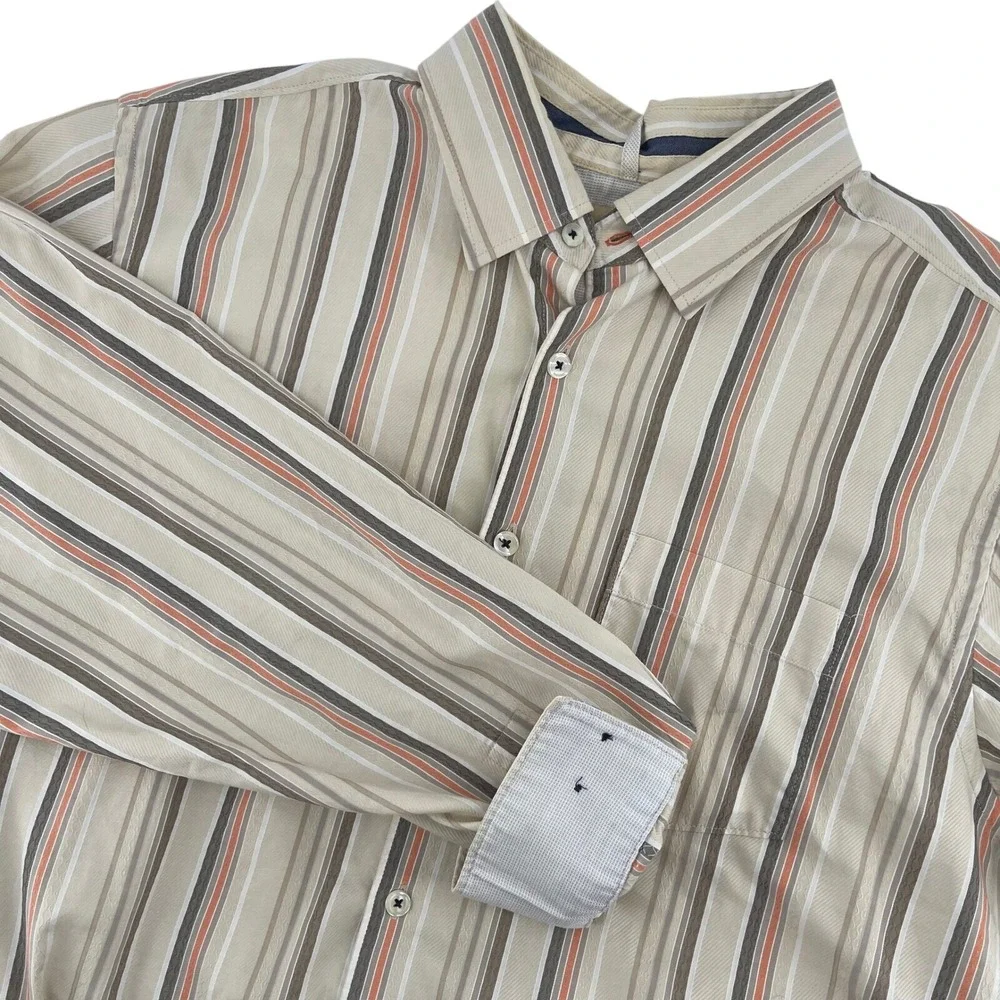 Tommy Bahama Striped Button Down Shirt Casual Dress Shirt‎ XL